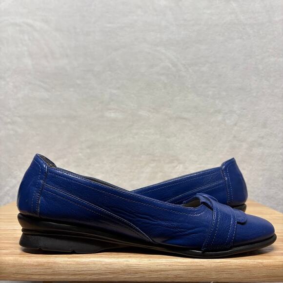 Aerosoles Royal Blue Leather Rasberry Button Ballet Flats Womens Size 8M - Picture 6 of 11
